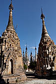 Kakku Pagoda complex. Detail of the stupa inside the cluster of pagodas that make up the complex. Shan State, Burma (Myanmar).